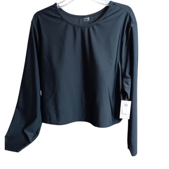 NEW OLD NAVY Cropped Rashguard Swim Top w/Bra Cups UPF SPF 50 Plus 4X Vacation - Picture 7 of 7